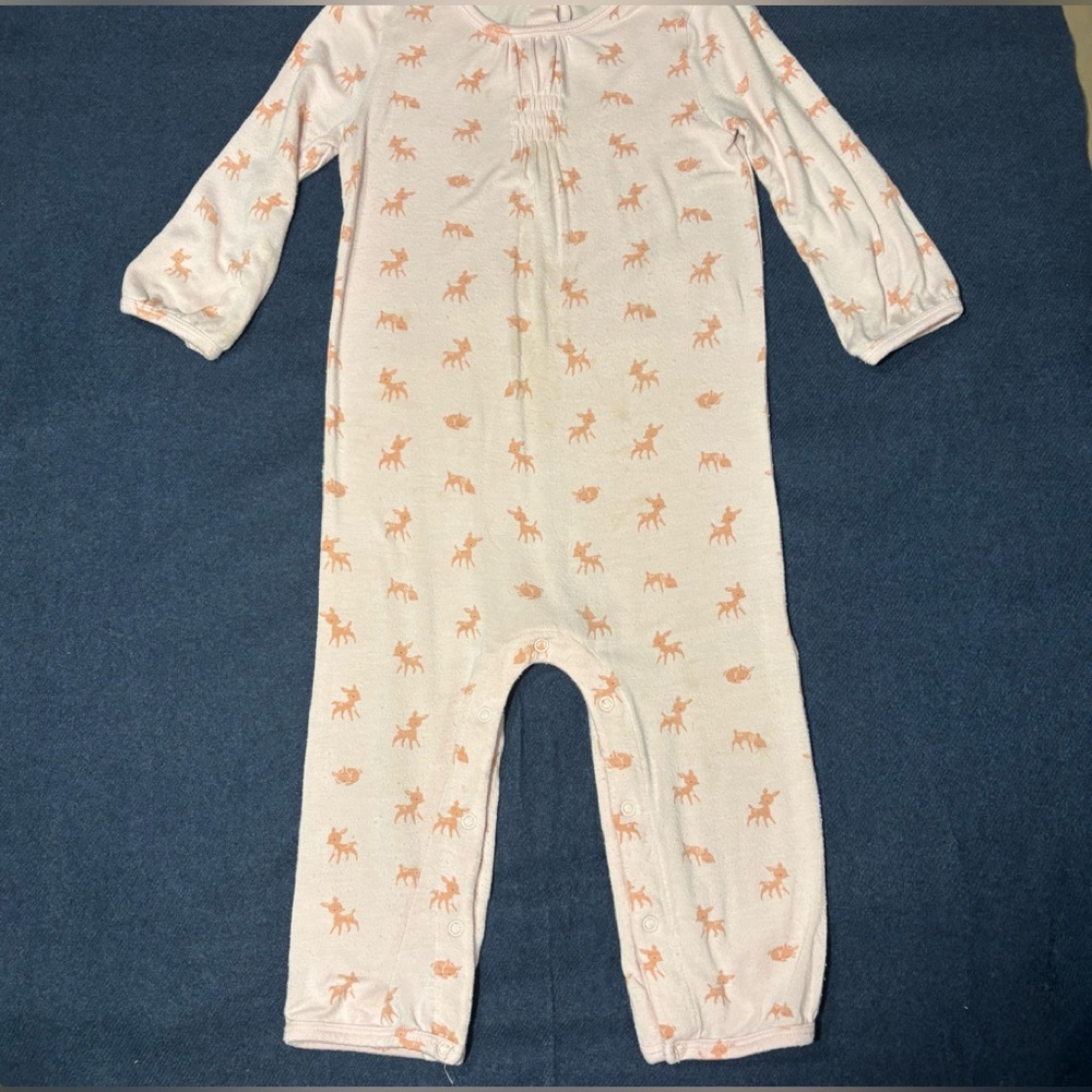 6/$20 Angel Deat Baby Girls Pink Unicorn Print One-Piece Romper 6-12M